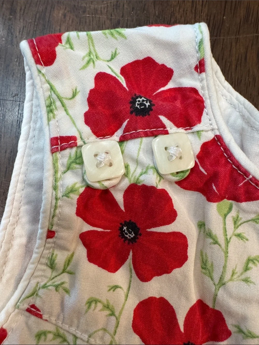 VINTAGE (2002) Gymboree White Dress with Red Poppie Print